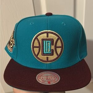 Mitchell & Ness Teal and Maroon 25th anniversary patch La Clippers SnapBack Hat